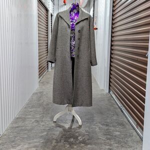 Jones New York Size 14 Alpaca Wool Blend Longline Single Breasted Pea Coat